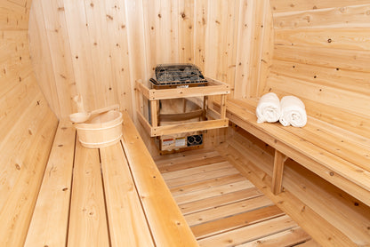 Dundalk LeisureCraft Canadian Timber Tranquility Barrel Sauna | CTC2345W - Stash Shack Haven