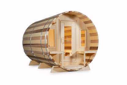 Dundalk LeisureCraft Canadian Timber Tranquility Barrel Sauna | CTC2345W - Stash Shack Haven