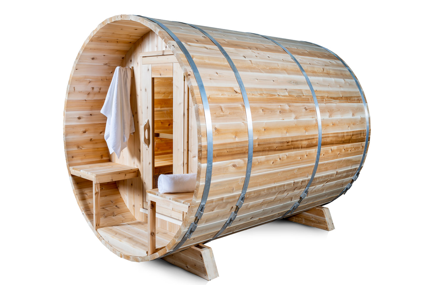 Dundalk LeisureCraft Canadian Timber Tranquility Barrel Sauna | CTC2345W - Stash Shack Haven