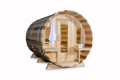 Dundalk LeisureCraft Canadian Timber Tranquility MP Barrel Sauna | CTC2345MPW - Stash Shack Haven