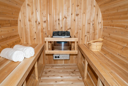 Dundalk LeisureCraft Canadian Timber Serenity Barrel Sauna | CTC2245W - Stash Shack Haven