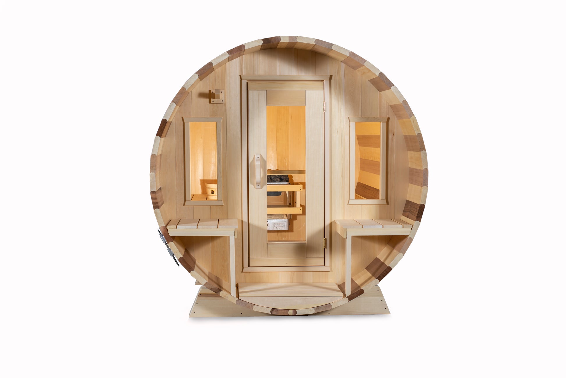 Dundalk LeisureCraft Canadian Timber Tranquility Barrel Sauna | CTC2345W - Stash Shack Haven