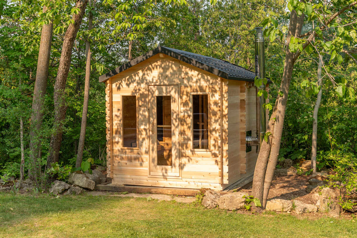 Dundalk LeisureCraft Canadian Timber Georgian Cabin Sauna with Changeroom | CTC88CW - Stash Shack Haven