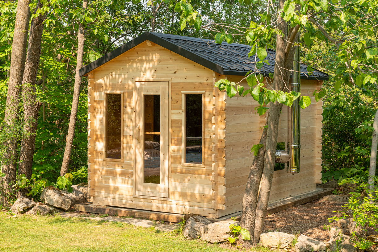 Dundalk LeisureCraft Canadian Timber Georgian Cabin Sauna with Changeroom | CTC88CW - Stash Shack Haven