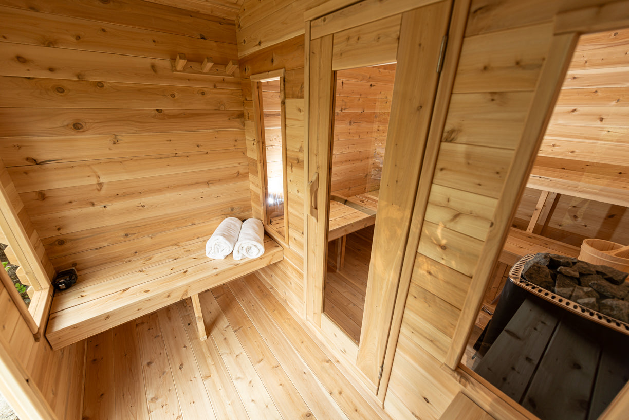 Dundalk LeisureCraft Canadian Timber Georgian Cabin Sauna with Changeroom | CTC88CW - Stash Shack Haven