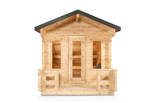 Dundalk LeisureCraft Canadian Timber Georgian Cabin Sauna with Porch | CTC88PW - Stash Shack Haven