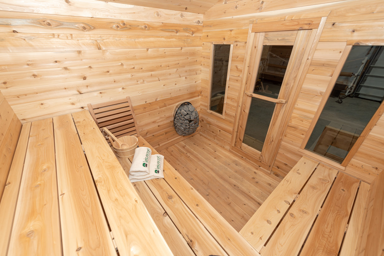 Dundalk LeisureCraft Canadian Timber Georgian Cabin Sauna with Porch | CTC88PW - Stash Shack Haven