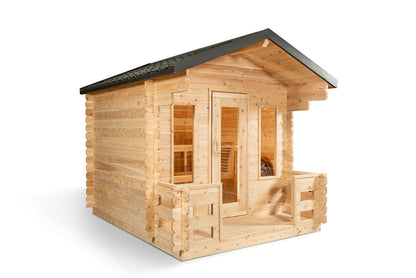 Dundalk LeisureCraft Canadian Timber Georgian Cabin Sauna with Porch | CTC88PW - Stash Shack Haven