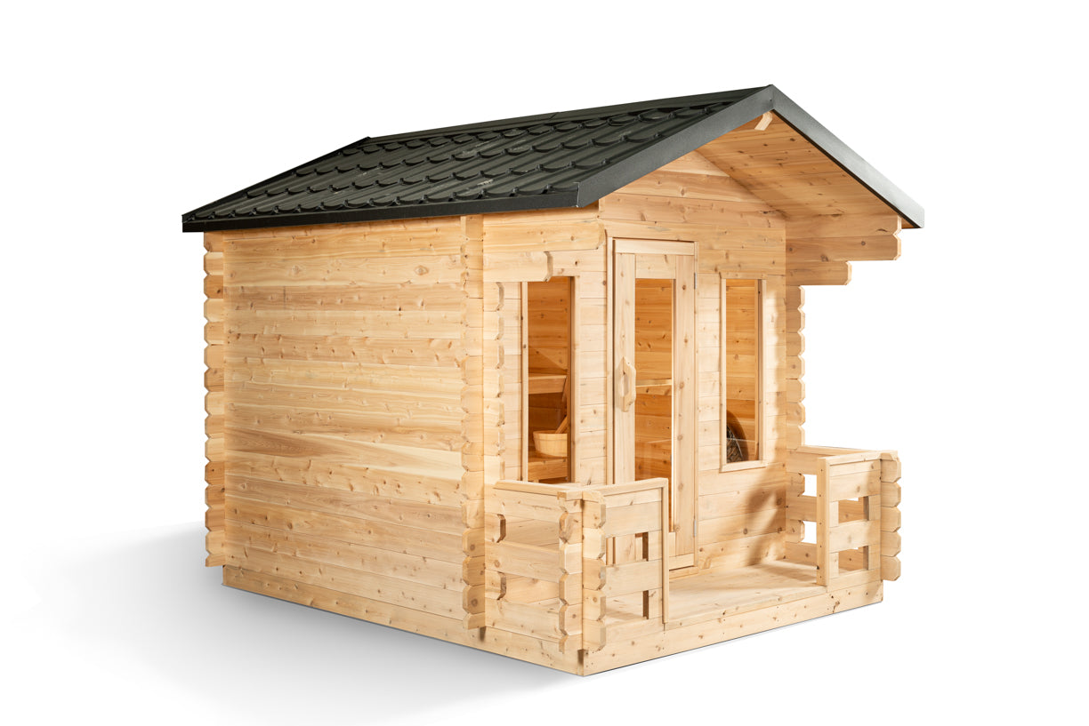 Dundalk LeisureCraft Canadian Timber Georgian Cabin Sauna with Porch | CTC88PW - Stash Shack Haven