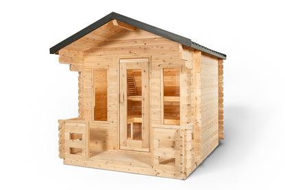 Dundalk LeisureCraft Canadian Timber Georgian Cabin Sauna with Porch | CTC88PW - Stash Shack Haven