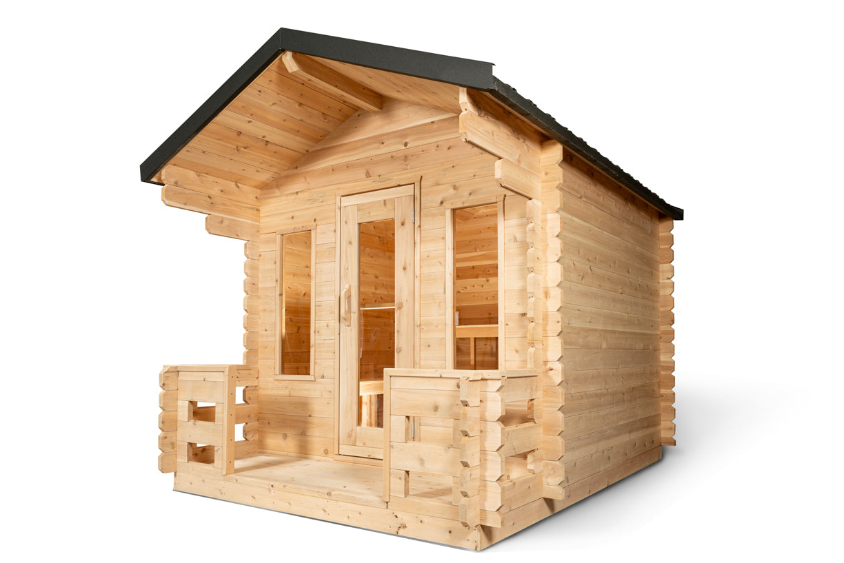 Dundalk LeisureCraft Canadian Timber Georgian Cabin Sauna with Porch | CTC88PW - Stash Shack Haven