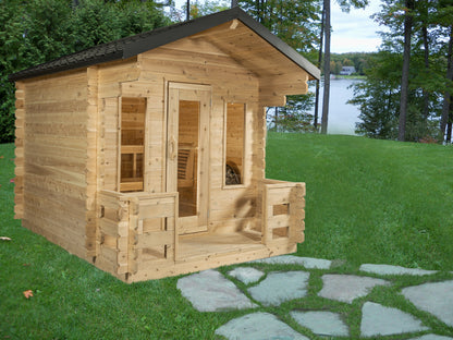 Dundalk LeisureCraft Canadian Timber Georgian Cabin Sauna with Porch | CTC88PW - Stash Shack Haven