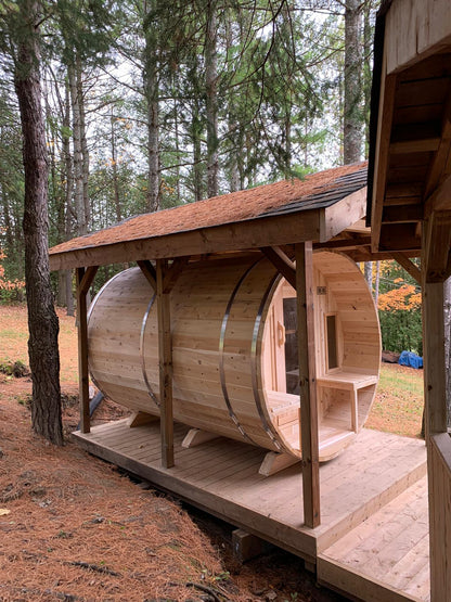 Dundalk LeisureCraft Canadian Timber Tranquility MP Barrel Sauna | CTC2345MPW - Stash Shack Haven