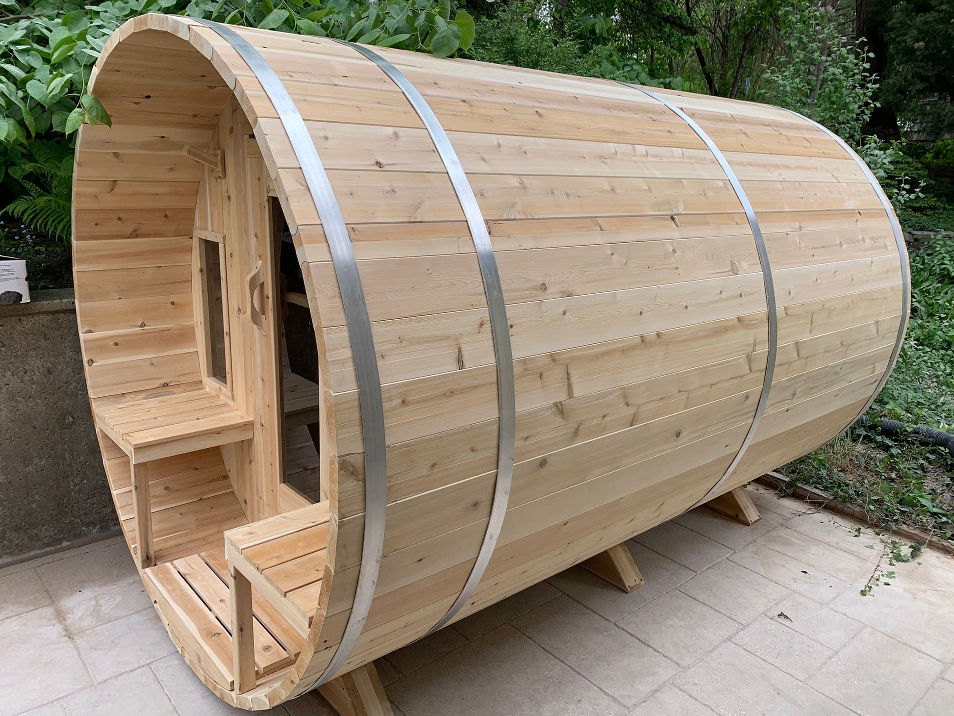 Dundalk LeisureCraft Canadian Timber Tranquility MP Barrel Sauna | CTC2345MPW - Stash Shack Haven