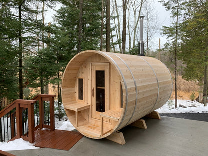 Dundalk LeisureCraft Canadian Timber Tranquility Barrel Sauna | CTC2345W - Stash Shack Haven