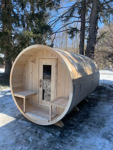 Dundalk LeisureCraft Canadian Timber Serenity Barrel Sauna | CTC2245W - Stash Shack Haven