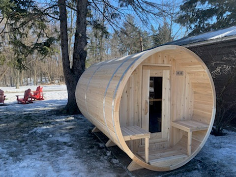 Dundalk LeisureCraft Canadian Timber Serenity Barrel Sauna | CTC2245W - Stash Shack Haven