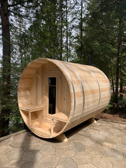 Dundalk LeisureCraft Canadian Timber Tranquility Barrel Sauna | CTC2345W - Stash Shack Haven