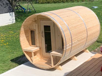 Dundalk LeisureCraft Canadian Timber Tranquility Barrel Sauna | CTC2345W - Stash Shack Haven