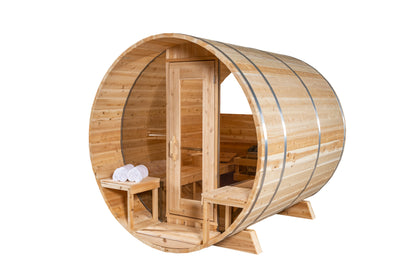 Dundalk LeisureCraft Canadian Timber Serenity MP Barrel Sauna | CTC2245MPW - Stash Shack Haven