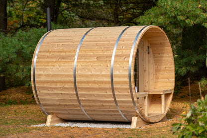 Dundalk LeisureCraft Canadian Timber Tranquility Barrel Sauna | CTC2345W - Stash Shack Haven