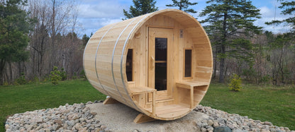 Dundalk LeisureCraft Canadian Timber Tranquility MP Barrel Sauna | CTC2345MPW - Stash Shack Haven