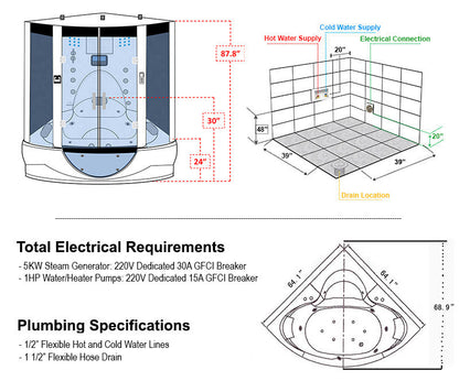 Maya Bath Platinum Superior Steam Shower - Stash Shack Haven