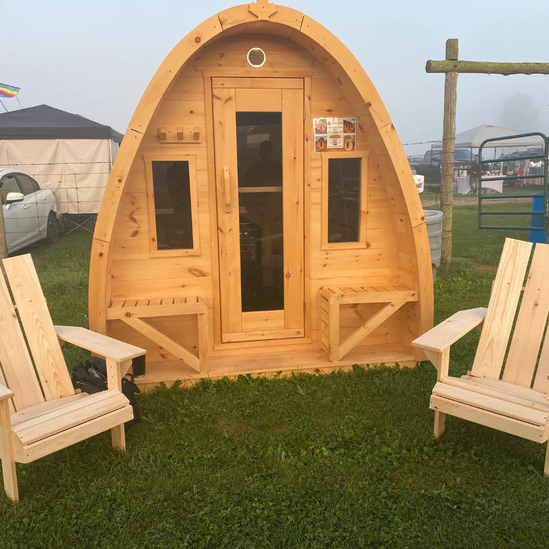 True North Large Pod Outdoor Sauna - Red Cedar - Stash Shack Haven