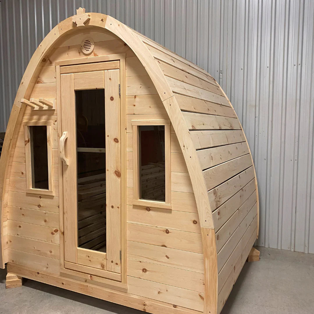 True North Large Pod Outdoor Sauna - Red Cedar - Stash Shack Haven