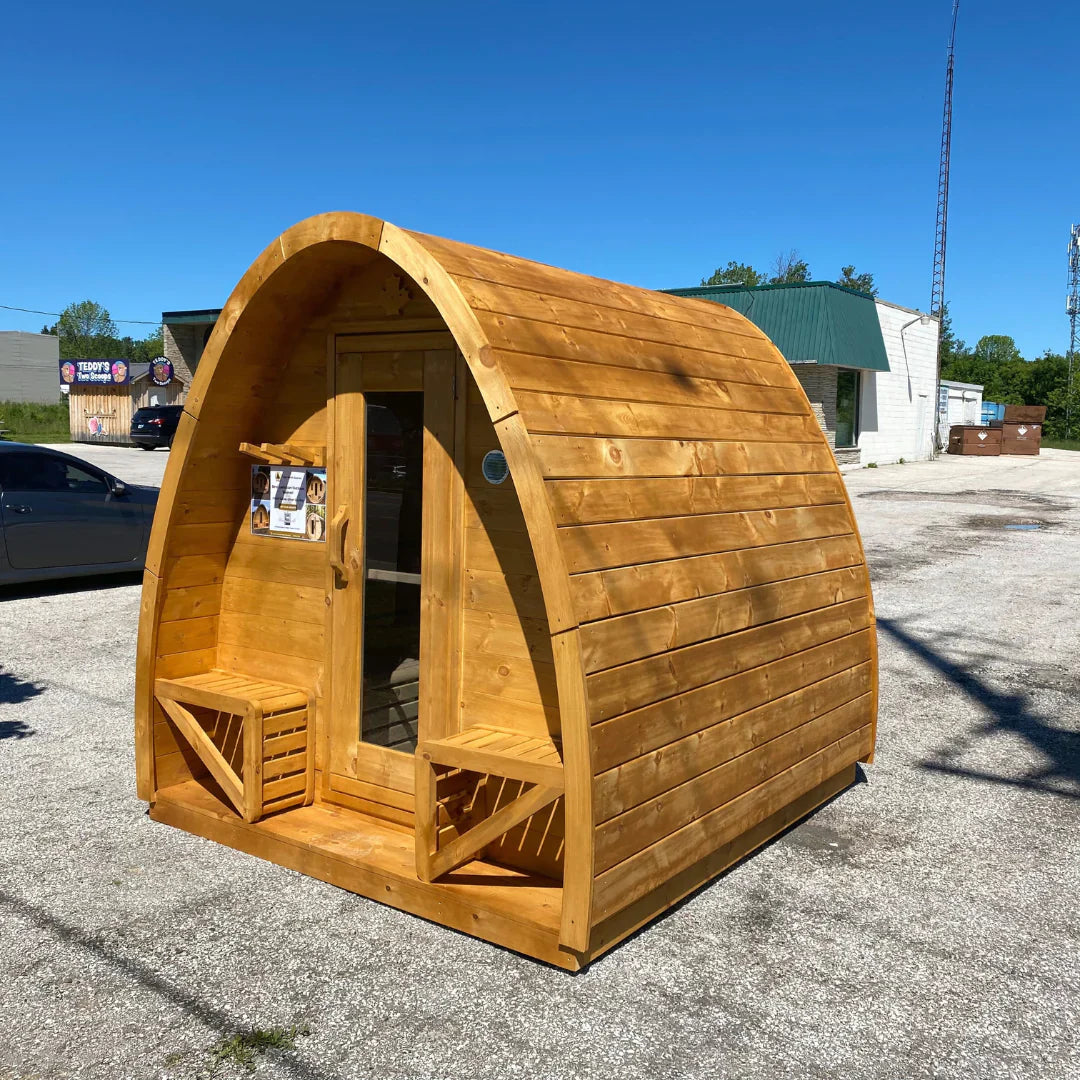 True North Large Pod Outdoor Sauna - Red Cedar - Stash Shack Haven